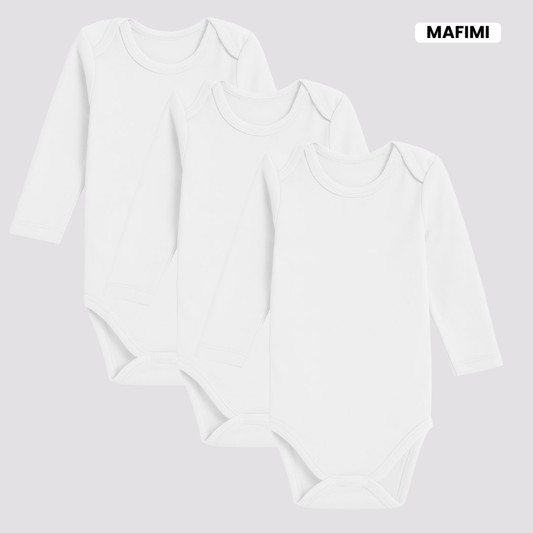 Mafimi pamučni bodići dugi rukav set od 3