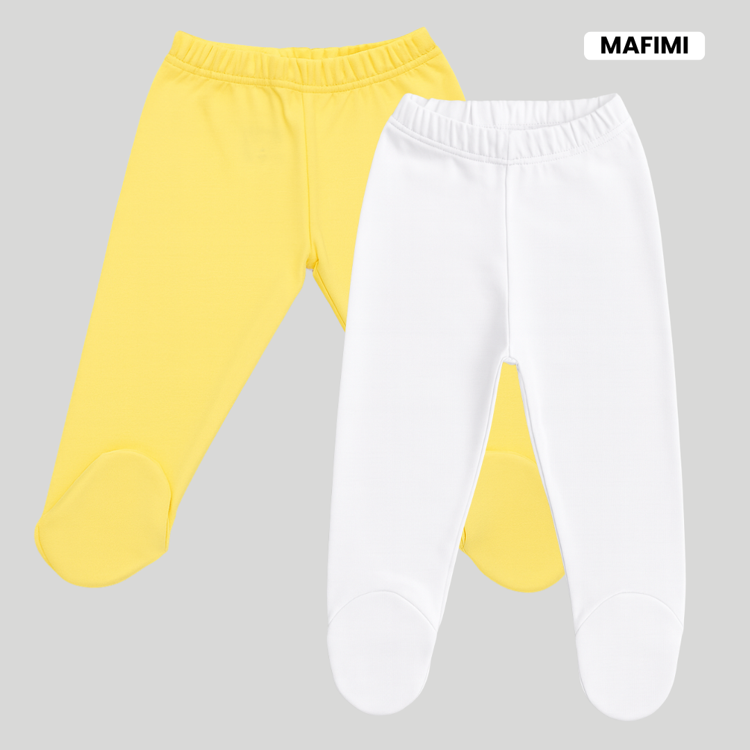 Mafimi Pamučne Pantalonice sa stopicom set od 2 - žuta