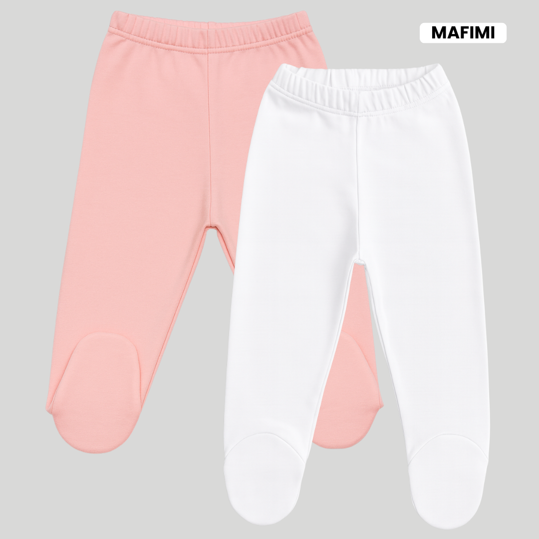 Mafimi Pamučne Pantalonice sa stopicom set od 2 - kajsija
