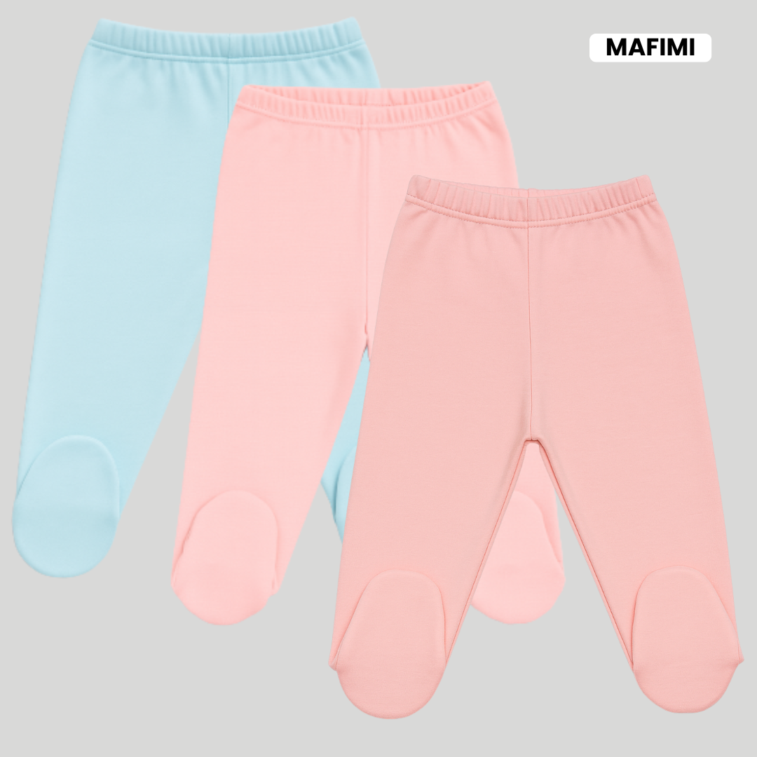 Mafimi Pamučne Pantalonice sa stopicom set od 3 - aqva - Slika 4