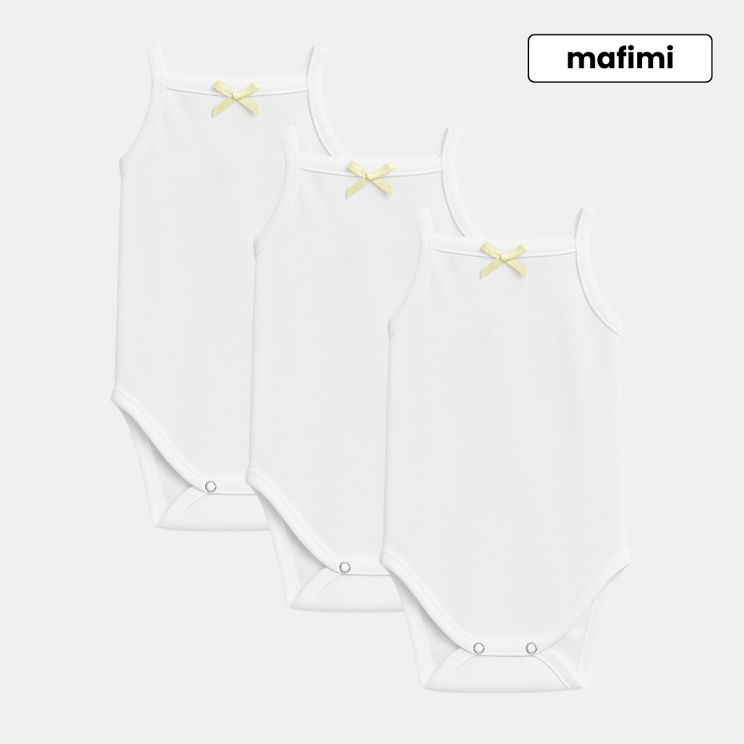Mafimi Pamučni Bodići na bretele za bebe i decu set od 3 - Slika 4