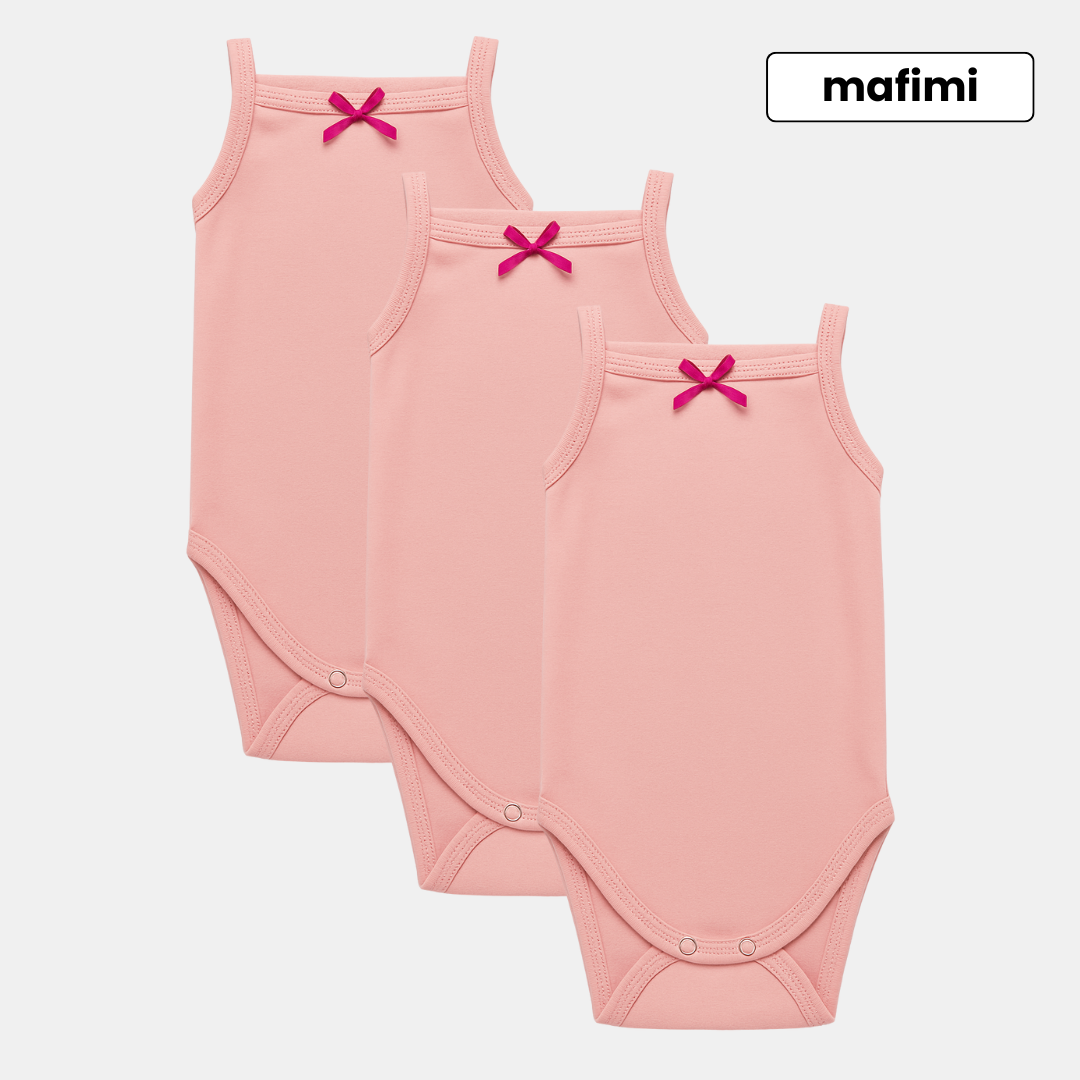 Mafimi Pamučni Bodići na bretele za bebe i decu set od 3 - Slika 3