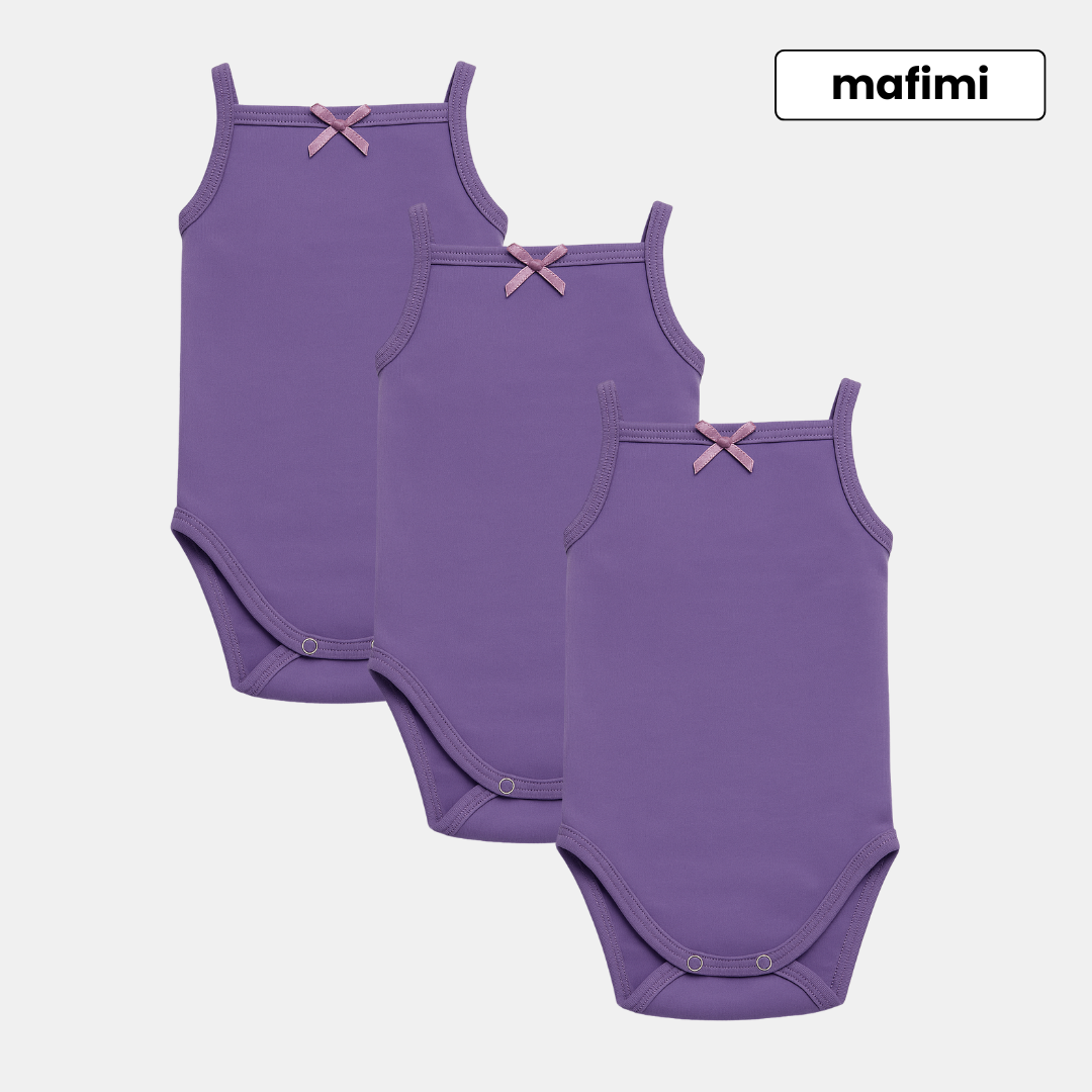Mafimi Pamučni Bodići na bretele za bebe i decu set od 3