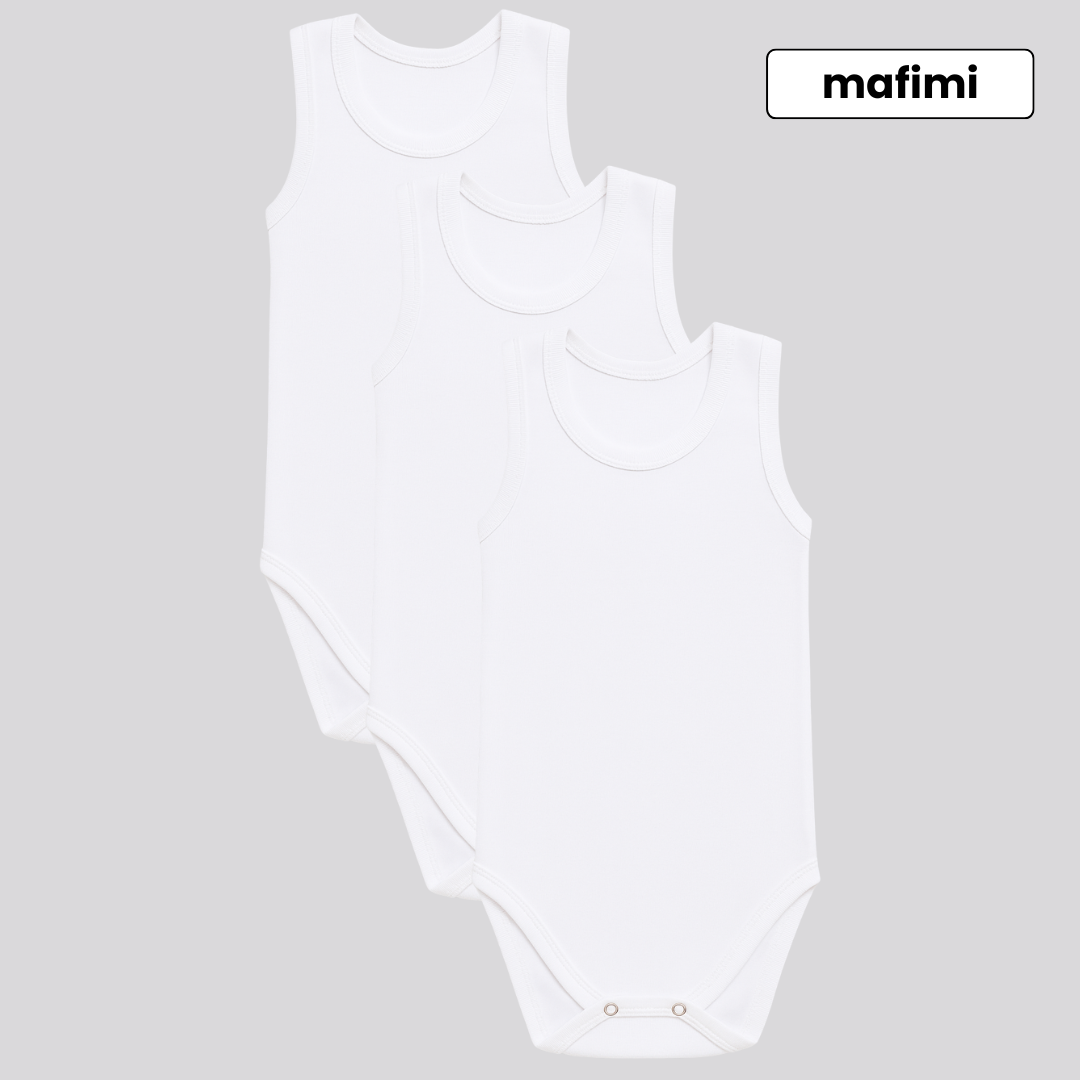 Mafimi Pamučni Bodići Atlet za bebe i decu set od 3